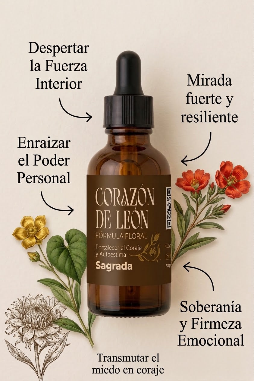 Corazón de León - Fórmula Floral 30 ml, para el Coraje y el Empoderamiento